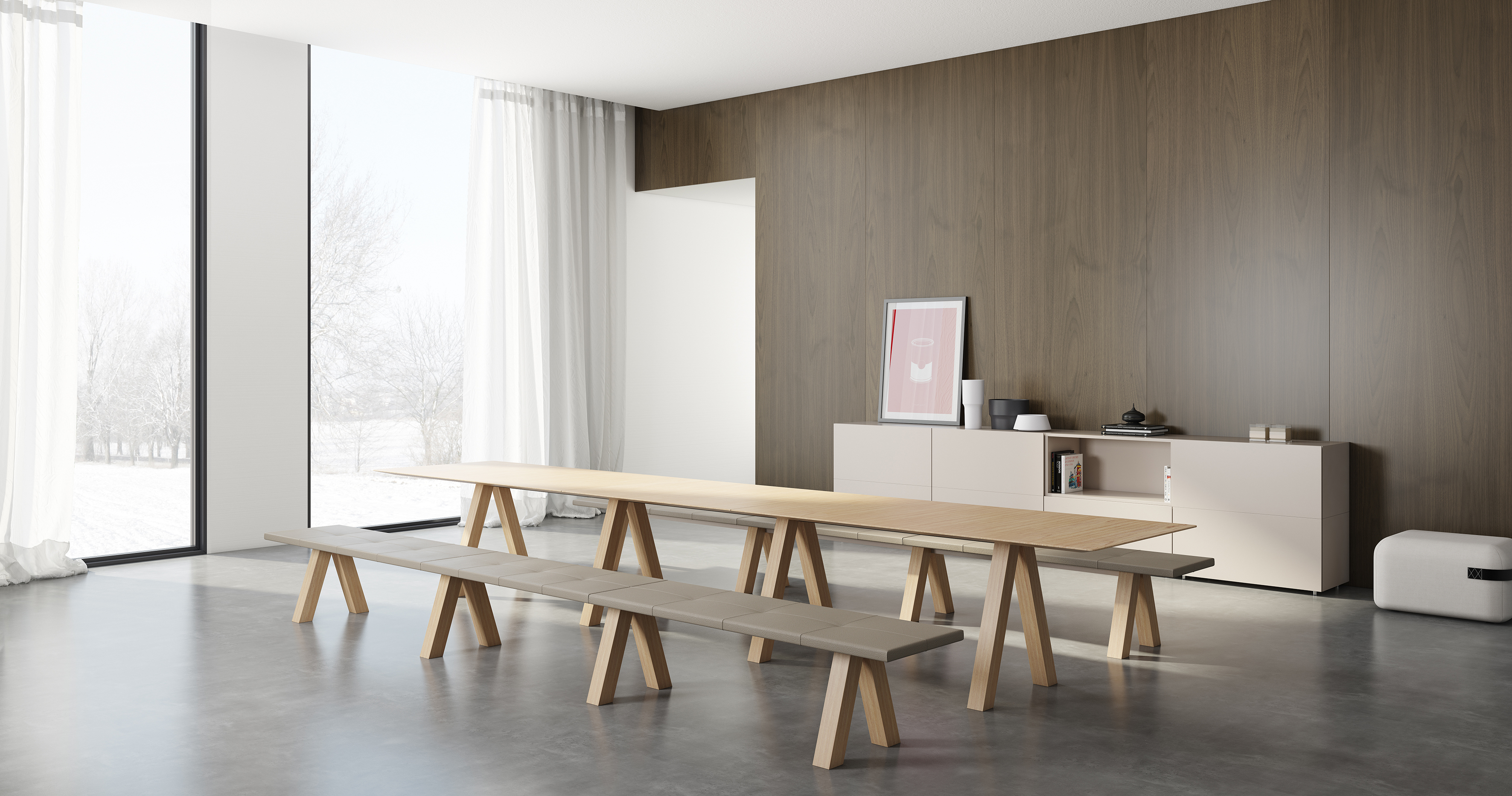 m6米乐在线（集团）科技有限公司 - 坐具|长凳|办公家具|设计师家具|Trestle bench 长凳