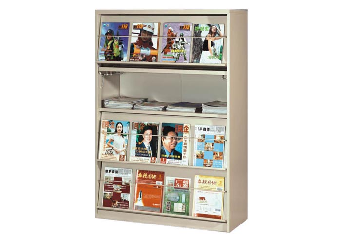[图书馆家具|期刊架、杂志柜|办公家具|设计师家具|四层单面期刊架]